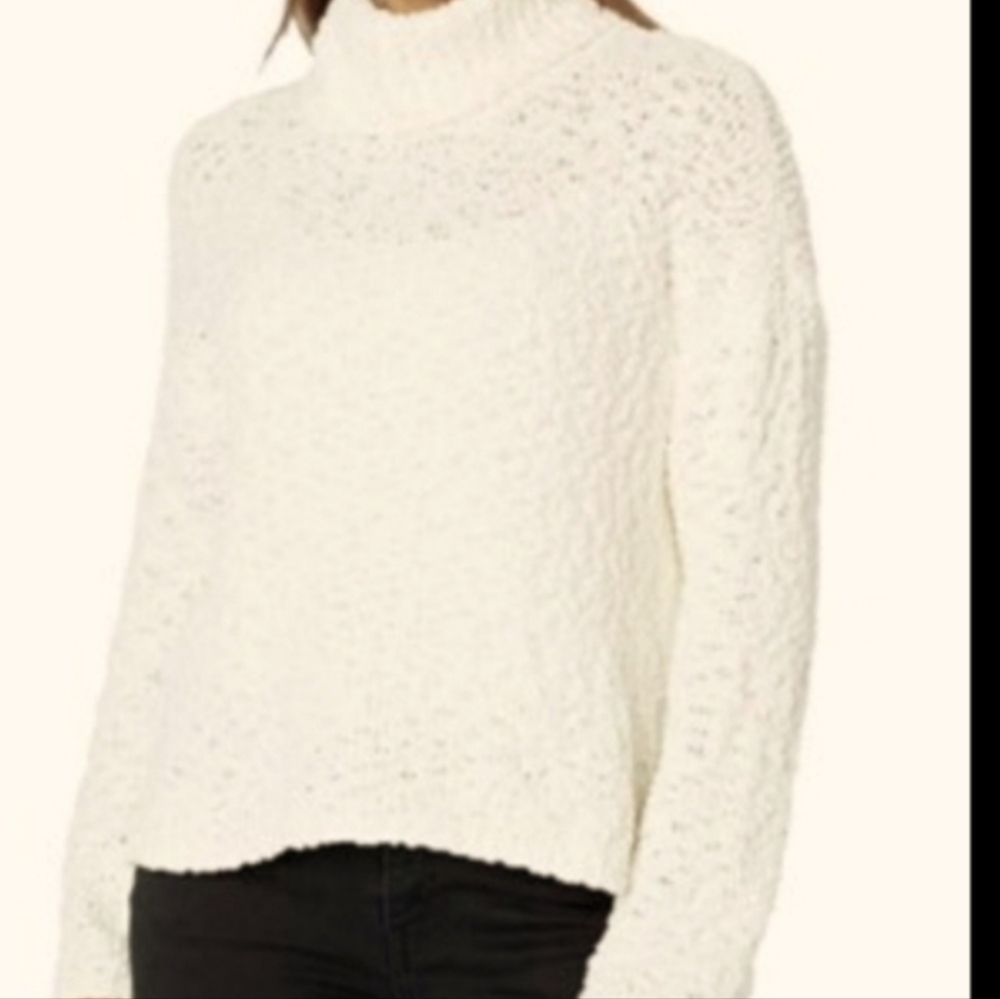 Moth By Anthropology Cream Preppy Fisherman Cabin Cottage Turtleneck Sweater
